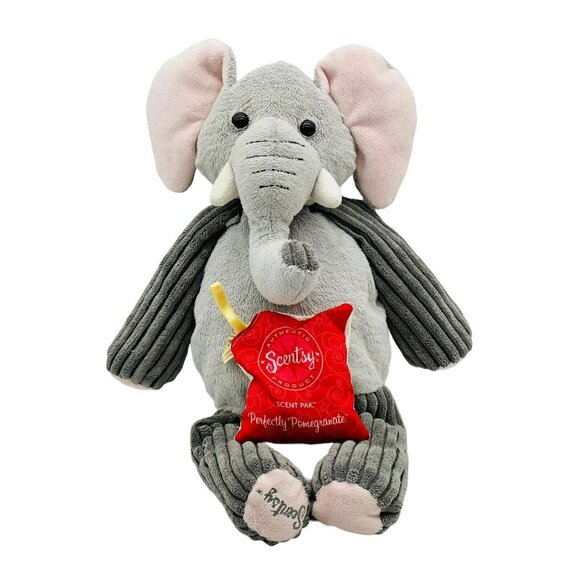 Scentsy Other - Scentsy Buddy Ollie Elephant Plush Gray Pomegranate Scent Retired Stuffed 15 in
